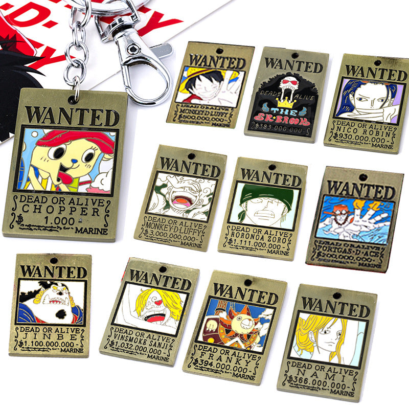 One Piece Wanted Necklace Keychain 2025